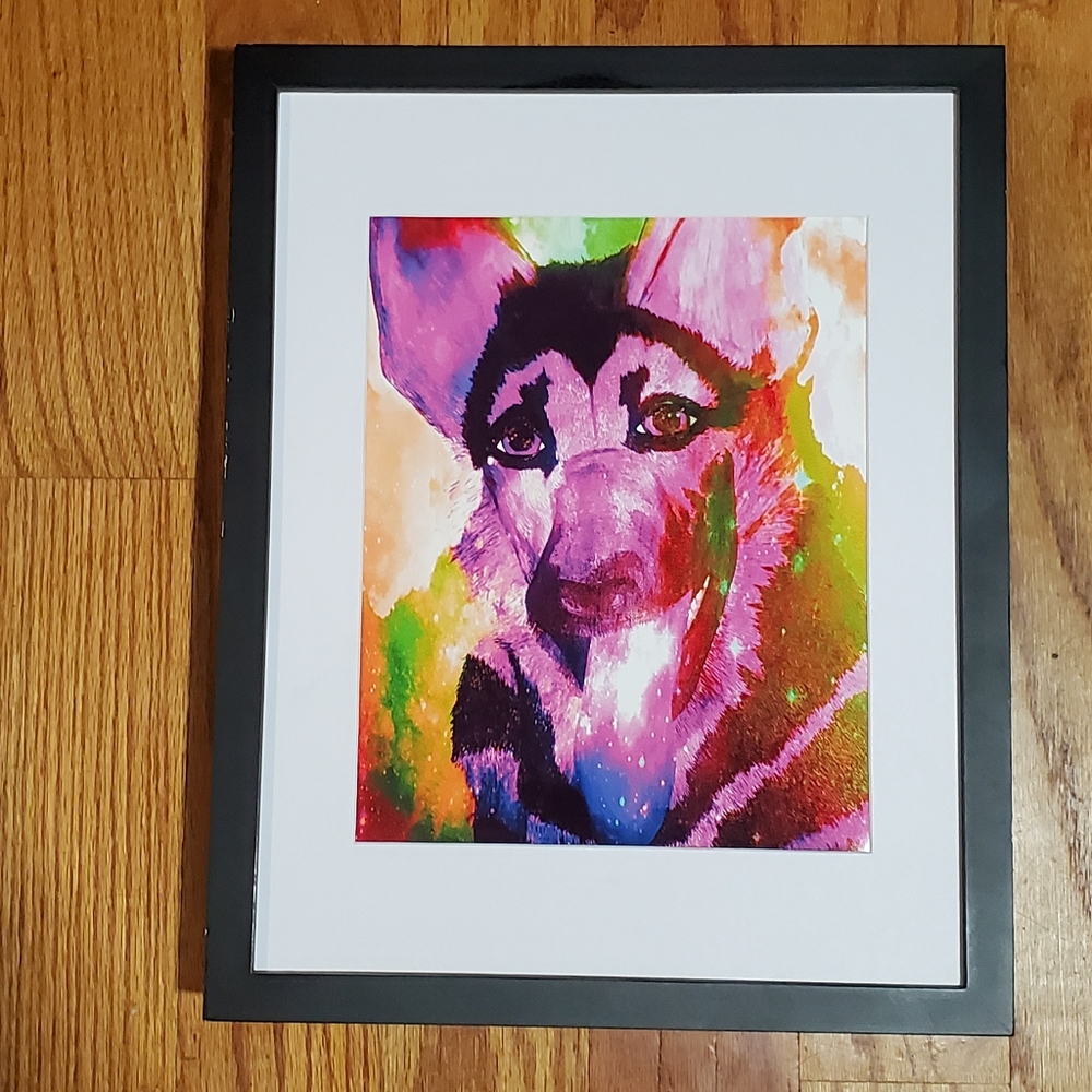 Unframed art print galaxy dog German shepherd